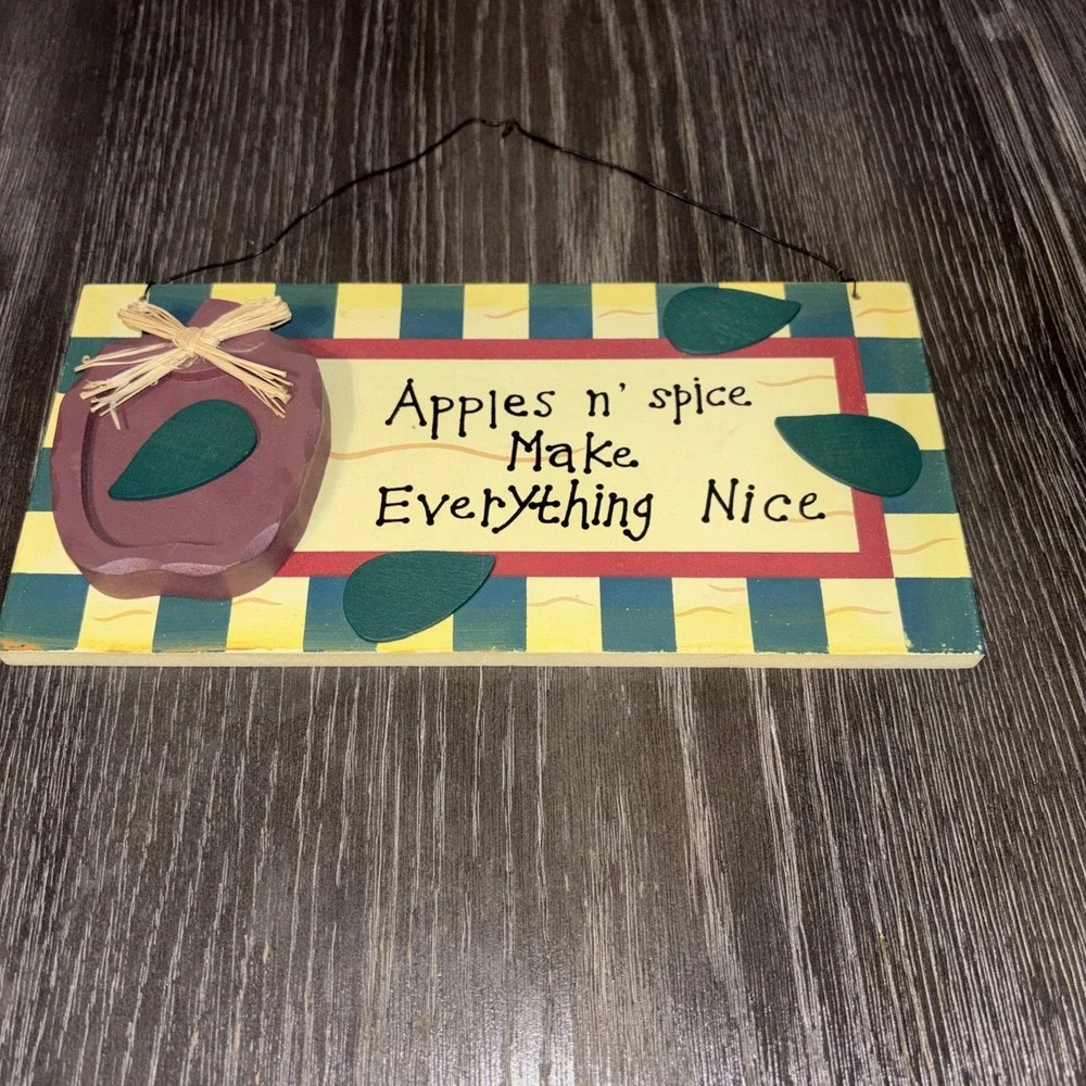 Sugar‎ and Spice Wall Plague Multicolor 10x5 Apple